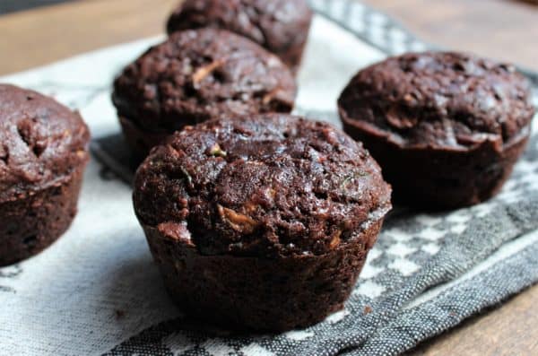 double chocolate zucchini muffins