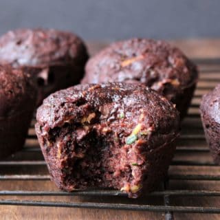 double chocolate zucchini muffins