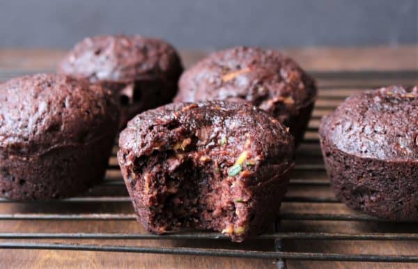 double chocolate zucchini muffins