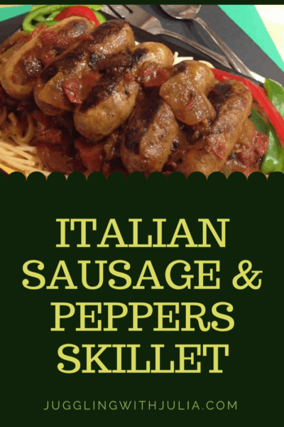 Pin image for Italian Sausage and Peppers Skillet
