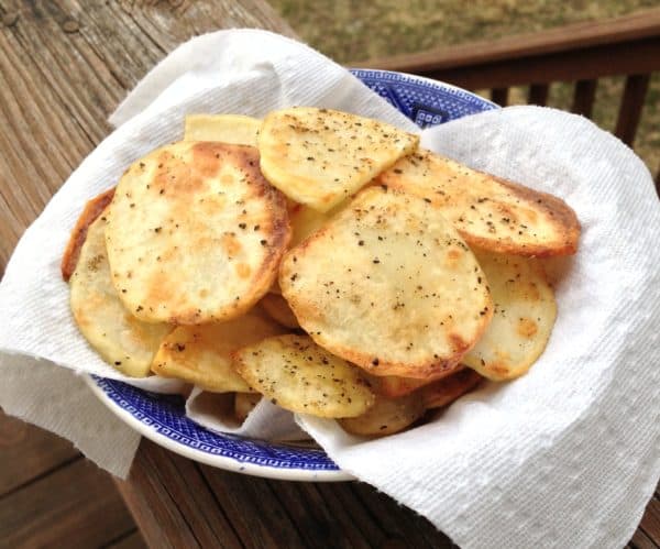 Oven Roasted Salt and Pepper Potato Chips - Juggling with Julia
