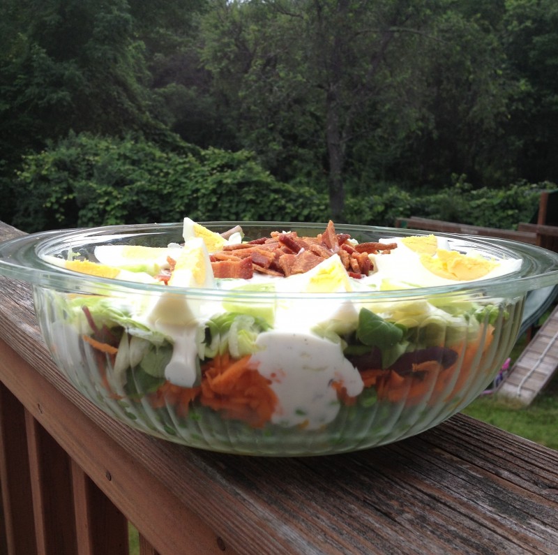 Layered Bacon Ranch Salad - Juggling With Julia