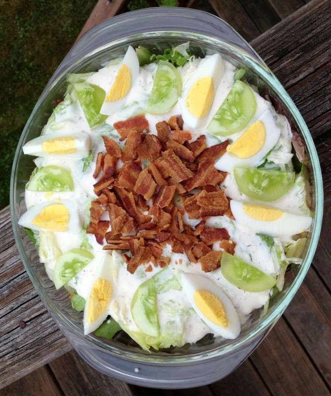 Layered Bacon Ranch Salad - Juggling With Julia