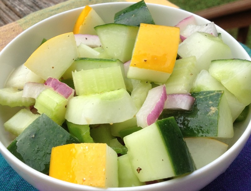 Green and Gold Cucumber Salad -- Juggling With Julia