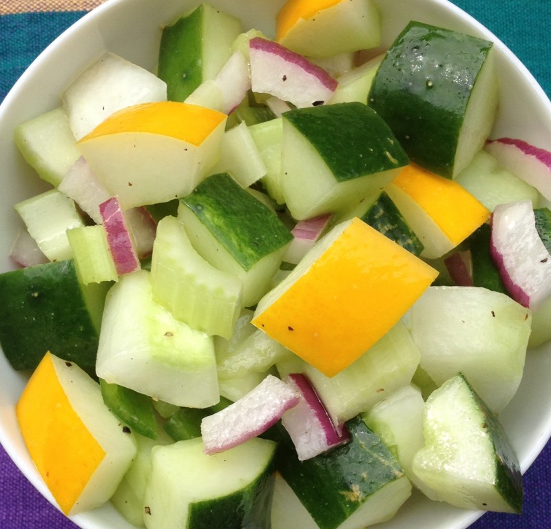 Green and Gold Cucumber Salad -- Juggling With Julia