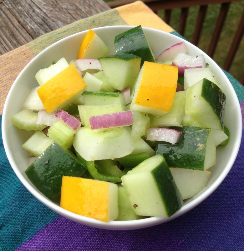 Green and Gold Cucumber Salad -- Juggling With Julia
