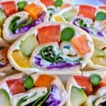 Rainbow Veggie Pinwheels -- Juggling with Julia