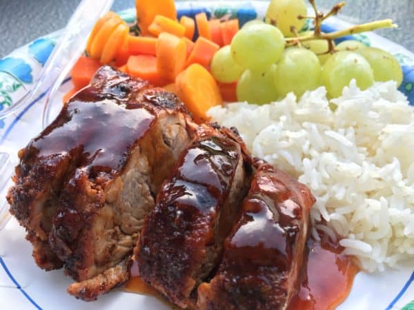 Grilled Pork Tenderloin with Apricot Ginger Glaze - juggling with julia