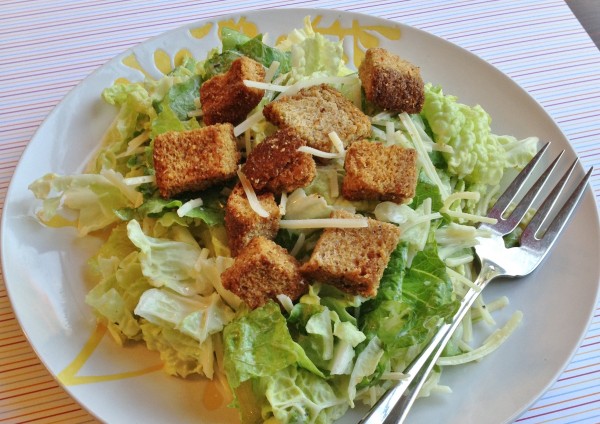 Napa Caesar Salad with Homemade Whole Wheat Croutons -- Juggling With Julia