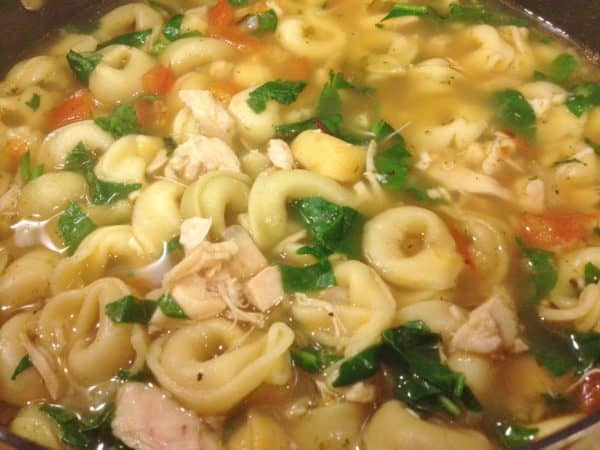 Chicken Tortellini and Spinach Soup - Juggling With Julia