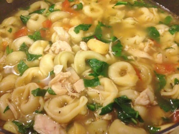 Chicken Tortellini and Spinach Soup - Juggling With Julia