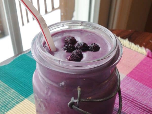 Blueberry Banana Peanut Butter Smoothie -- Juggling With Julia