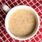 top view of a mug of chai tea