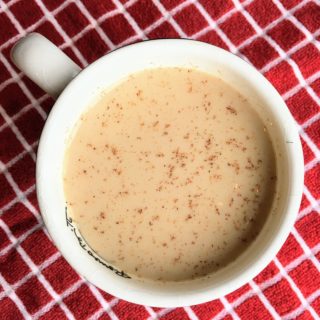 top view of a mug of chai tea