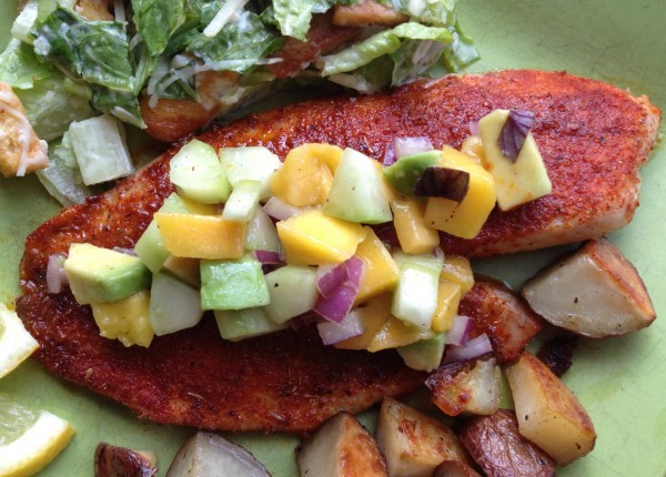 Smoky Spiced Tilapia with Mango Avocado Salsa -- Juggling With Julia