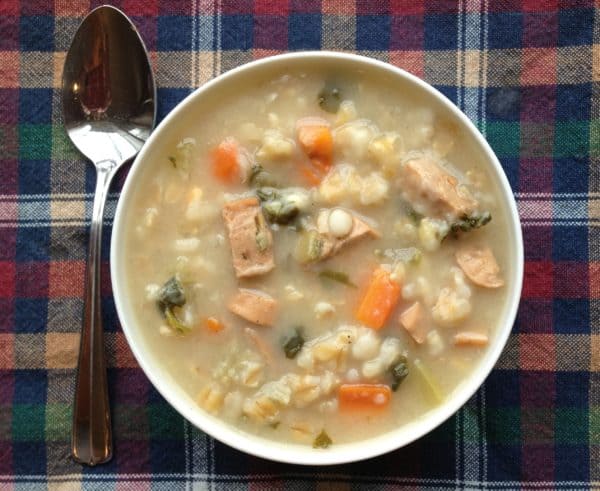 Chicken Sausage, Spinach, and Barley Soup -- Juggling With Julia