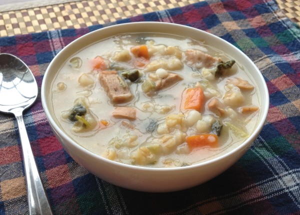 Chicken Sausage, Spinach, and Barley Soup -- Juggling With Julia