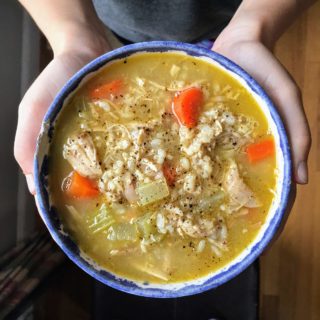 Homestyle Chicken Rice Soup - juggling with julia
