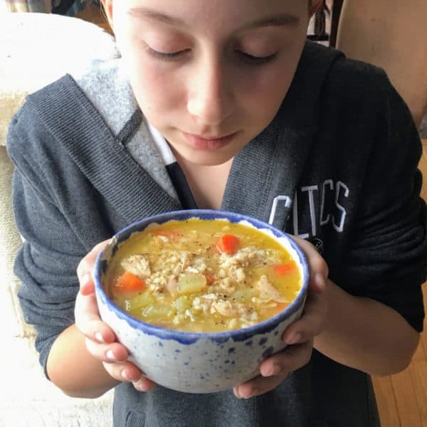 Homestyle Chicken Rice Soup - juggling with julia