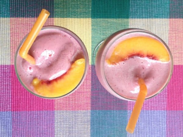 Peach Berry Milkshakes -- Juggling With Julia