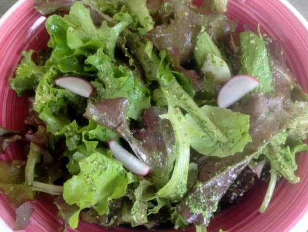 Salad Greens with Spinach Arugula Pesto -- Juggling with Julia