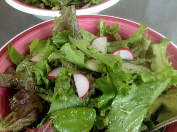Salad Greens with Spinach Arugula Pesto -- Juggling with Julia