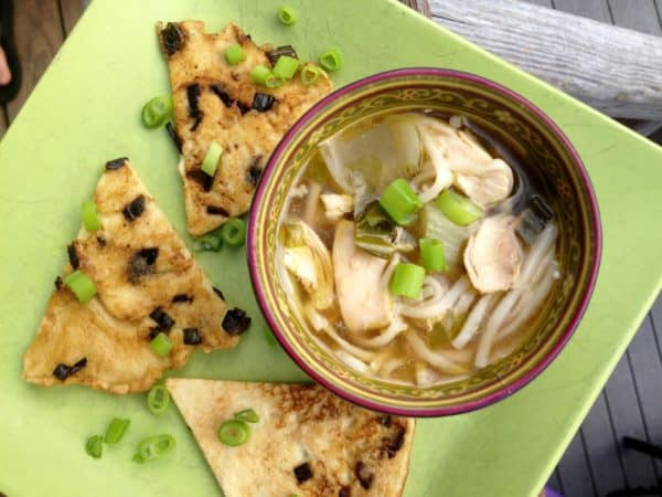 Chicken and Bok Choy Soup with Scallion Pancakes -- Juggling With Julia