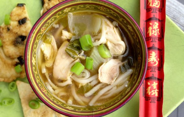 Chicken and Bok Choy Soup with Scallion Pancakes -- Juggling With Julia