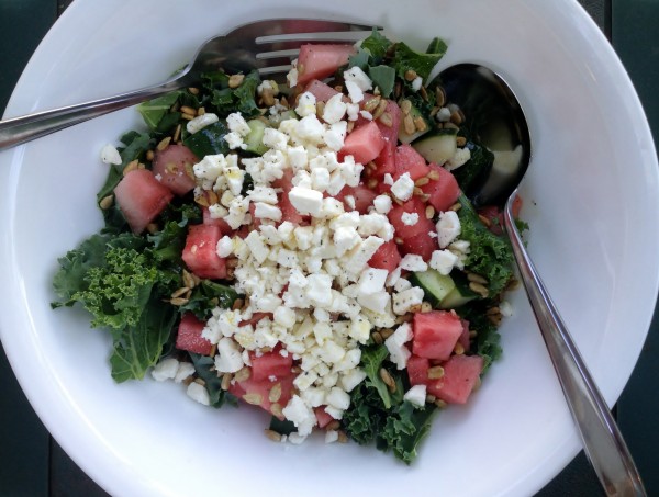 Kale Watermelon Salad with Feta -- Juggling With Julia