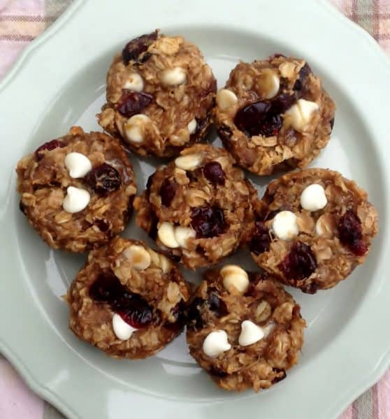 No Guilt Cranberry White Chocolate Cookie Bites -- Juggling With Julia