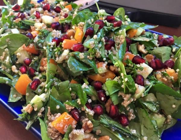 kale quinoa pomegranate salad - juggling with julia