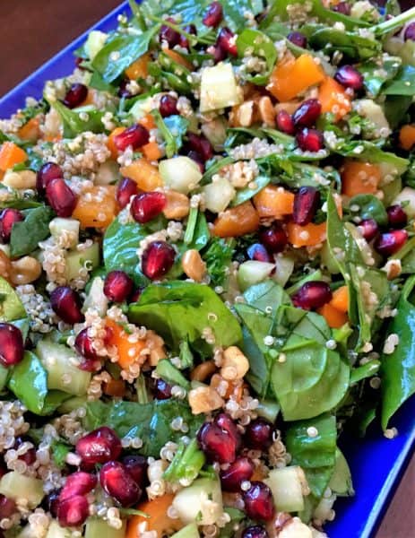 kale quinoa pomegranate salad - juggling with julia