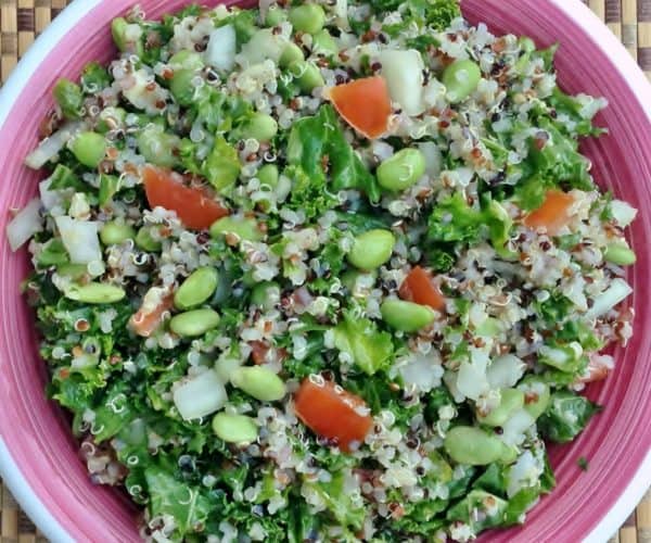 Quinoa Kale Salad in a bowl
