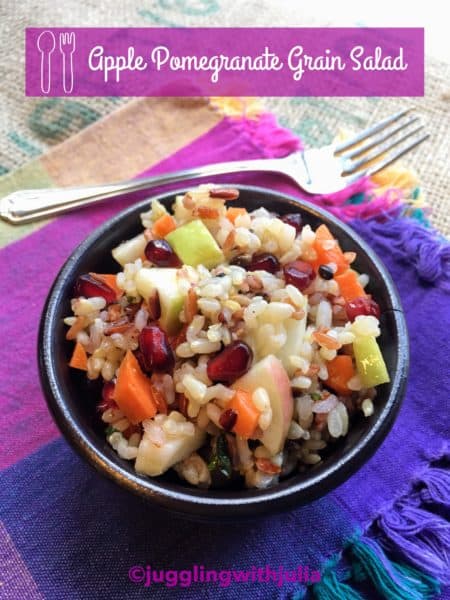 Apple pomegranate grain salad - juggling with julia