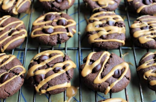 Chewy Chocolate Peanut Butter Cookies - juggling with julia