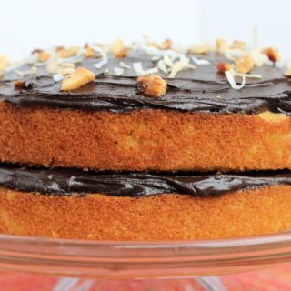 Coconut Dark Chocolate Almond Joy Cake