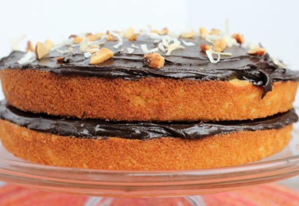 Coconut Dark Chocolate Almond Joy Cake