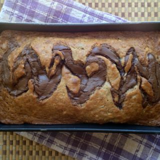 coconut banana bread with nutella swirl - juggling with julia