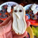 Ghost cookie with chocolate chip eyes