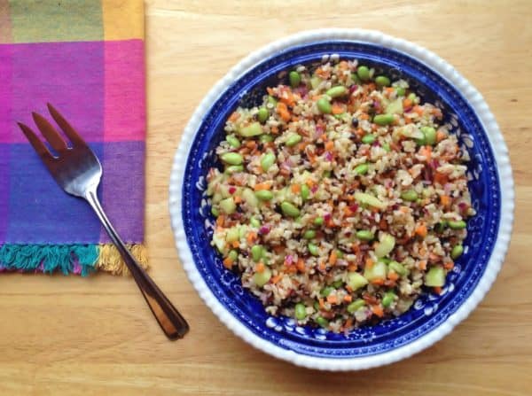 Brown Rice and Edamame with Lime Vinaigrette -- Juggling With Julia