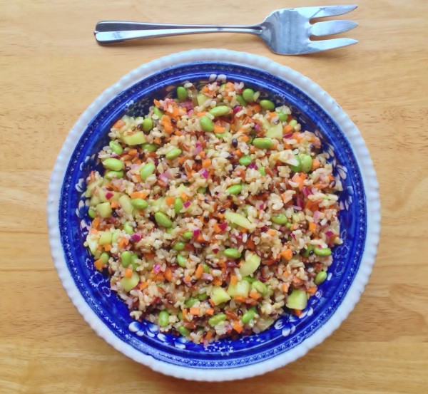 Brown Rice and Edamame Salad with Lime Vinaigrette -- Juggling With Julia