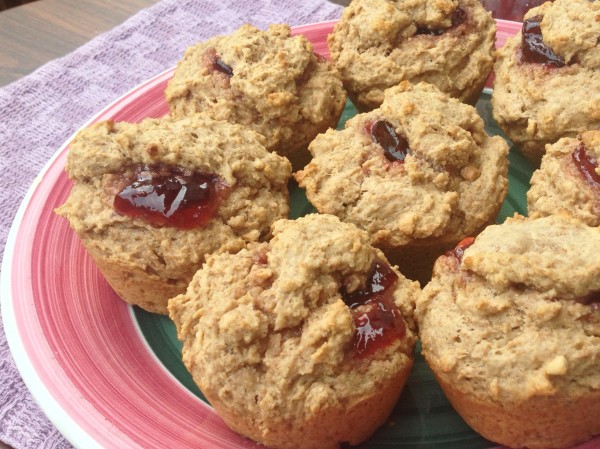 Whole Grain Peanut Butter and Jelly Muffins -- Juggling With Julia