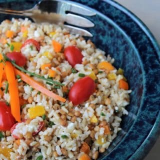 Simple Lentil Rice Salad - juggling with julia