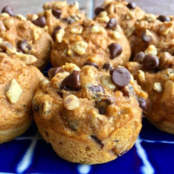 Dark Chocolate Pumpkin Muffins with Walnuts - Juggling with Julia