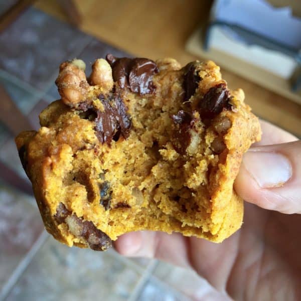 Dark Chocolate Pumpkin Muffins with Walnuts - Juggling with Julia