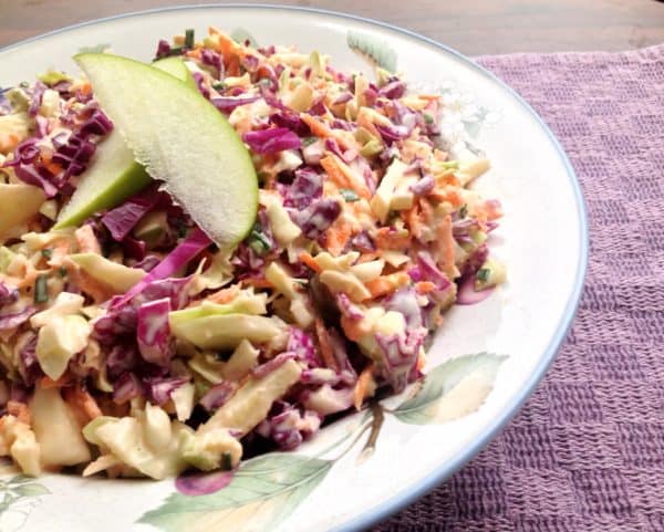 Apple Cabbage Slaw with Greek Yogurt Dressing -- Juggling With Julia