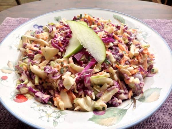 Apple Cabbage Slaw with Greek Yogurt Dressing -- Juggling With Julia