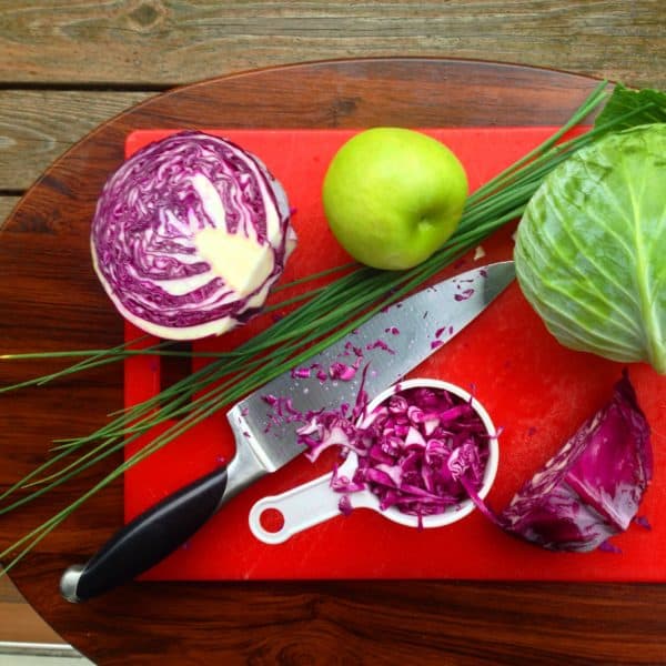 Apple Cabbage Slaw with Greek Yogurt Dressing -- Juggling With Julia