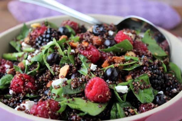 Berry Quinoa Salad with Honey Lemon Dressing - juggling with julia