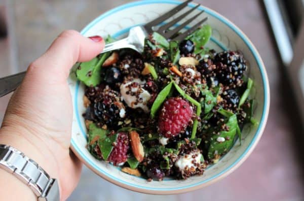 Berry Quinoa Salad with Honey Lemon Dressing - juggling with julia